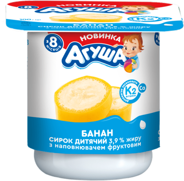 Сирок АГУША банан 3,9%, 100г